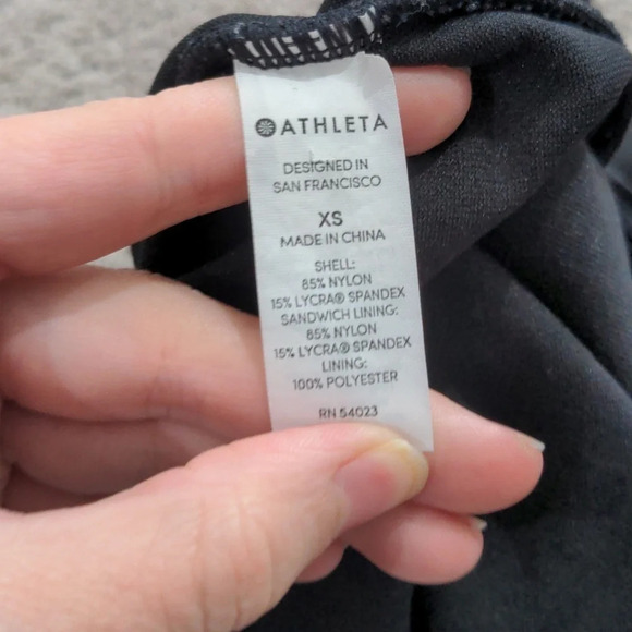 Athleta Black One Piece Swimsuit Built-in Padding with Notch neckline size XS - Picture 7 of 9